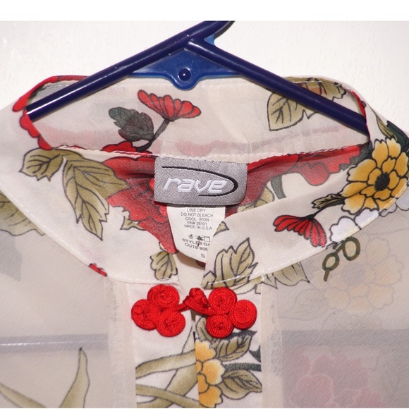 Vintage Rave sheer sleeveless floral top - Picture 2 of 4